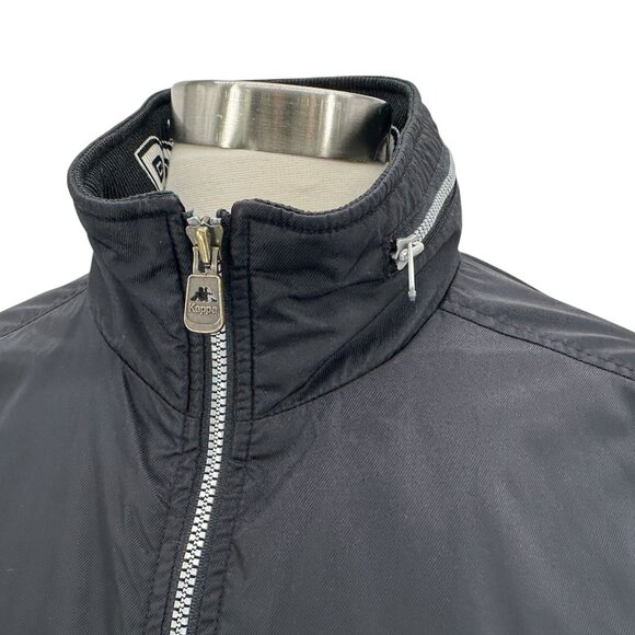 Vintage KAPPA Womens Large Jacket Hooded Black Zipper Retro Robe Di Kappa - Picture 8 of 13